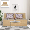 Adorn India Easy Highback Three Seater Sofa Cum Bed Floral 5' x 6' (Beige) (1 Year Warranty)