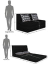 Adorn India Easy Highback Three Seater Sofa Cum Bed Rhombus 6' x 6' (Black)