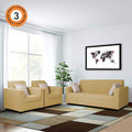 Adorn India Rio Highback 3+1+1 5 Seater Sofa Set (Beige) (3 Year Warranty)