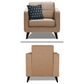 Adorn India Chilly 6 Seater 3+2+1 Fabric Sofa Set (Beige) (3 Year Warranty)