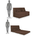 Adorn India Easy Highback Three Seater Sofa Cum Bed Decent 6' x 6' (Brown) (1 Year Warranty)