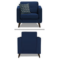 Adorn India Chilly 6 Seater 3+2+1 Fabric Sofa Set (Blue) (3 Year Warranty)