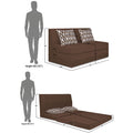 Adorn India Easy Highback Three Seater Sofa Cum Bed Rhombus 6' x 6' (Brown) (1 Year Warranty)