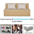 Adorn India Easy Highback Three Seater Sofa Cum Bed Rhombus 6' x 6' (Beige) (1 Year Warranty)