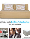 Adorn India Easy Highback Three Seater Sofa Cum Bed Rhombus 6' x 6' (Beige)