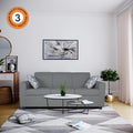 Adorn India Monteno 3 Seater Sofa (Grey) (3 Year Warranty)