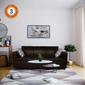 Adorn India Monteno Leatherette 3 Seater Sofa (Brown) (3 Year Warranty)