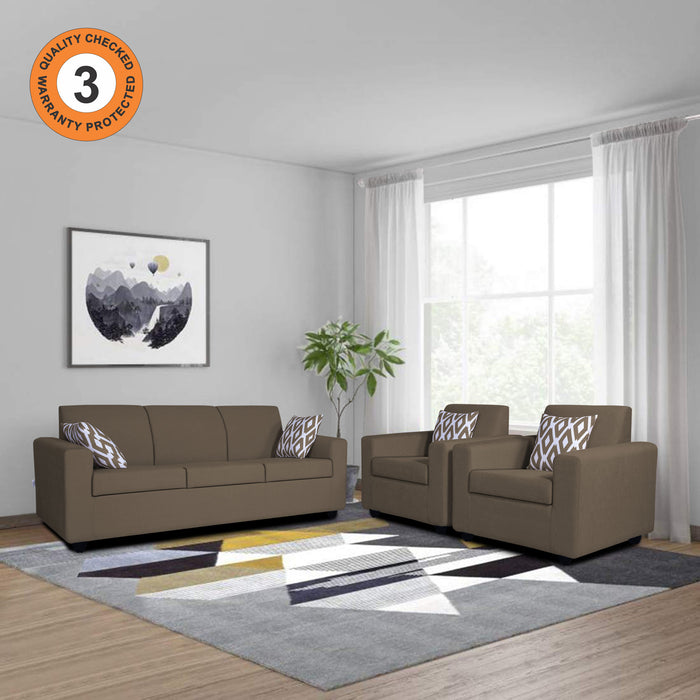 Adorn India Monteno 3-1-1 5 Seater Sal Sofa Set (Brown) (3 Year Warranty)