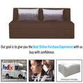 Adorn India Easy Highback Three Seater Sofa Cum Bed Wave 6' x 6' (Brown) (1 Year Warranty)