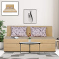 Adorn India Easy Highback Three Seater Sofa Cum Bed Floral 6' x 6' (Beige) (1 Year Warranty)