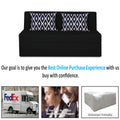 Adorn India Easy Highback Three Seater Sofa Cum Bed Rhombus 5' x 6' (Black) (1 Year Warranty)
