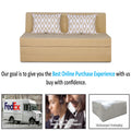 Adorn India Easy Highback Three Seater Sofa Cum Bed Rhombus 5' x 6' (Beige) (1 Year Warranty)