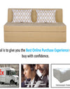 Adorn India Easy Highback Three Seater Sofa Cum Bed Rhombus 5' x 6' (Beige)