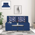 Adorn India Easy Highback Two Seater Sofa Cum Bed Floral 4' x 6' (Blue) (1 Year Warranty)