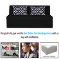 Adorn India Easy Highback Three Seater Sofa Cum Bed Rhombus 6' x 6' (Black) (1 Year Warranty)