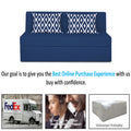 Adorn India Easy Highback Three Seater Sofa Cum Bed Rhombus 5' x 6' (Blue) (1 Year Warranty)