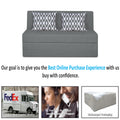 Adorn India Easy Highback Two Seater Sofa Cum Bed Rhombus 4' x 6' (Grey)