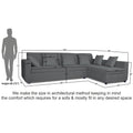 Adorn India Rio Decent L Shape Right Side Handle 6 Seater Corner Sofa Set (Grey) (3 Year Warranty)