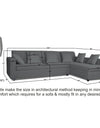 Adorn India Rio Decent L Shape 6 Seater corner Sofa Set (Right Side Handle) (Grey)
