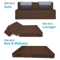 Adorn India Easy Three Seater Sofa Cum Bed Wave '6 x 6' (Brown)
