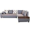 Adorn India Orlando Fabric L Shape Sofa (Dark Grey & Light Gery)