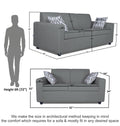 Adorn India Monteno 3+2 5 Seater Sofa Set (Grey) (3 Year Warranty)