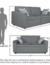 Adorn India Monteno Five Seater 3+2 Sofa Set (Grey)