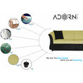 Adorn India Acura 3 Seater Sofa(Green & Black)