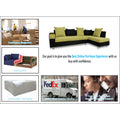 Adorn India Adillac 5 Seater Corner Sofa(Green & Black)