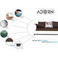 Adorn India Aliana L Shape Leatherette Fabric 6 Seater Sofa Set RHS (Brown & White) (3 Year Warranty)
