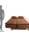 Adorn India Arden 3 Seater Sofa Cum Bed Fabric (Rust)