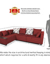 Adorn India Mclain L Shape 6 Seater Sofa (Left Side Handle)(Maroon)