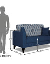Adorn India Parker Leaf 2 Seater Sofa (Blue) Martin Plus