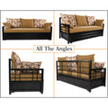 Adorn India Polar Black Metal Three Seater Sofa Cum Bed with Storage (6 x 5) (Beige)