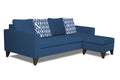 Adorn India Beetle Rhombus L Shape 5 Seater Sofa Set RHS (Blue) (3 Year Warranty)
