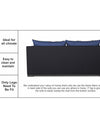 Adorn India Exclusive Two Tone Straight Line Three Seater Sofa Cum Bed (Blue & Black)