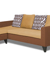 Adorn India Beetle L Shape 5 Seater Sofa Set Rhombus (Left Hand Side) (Brown & Beige)