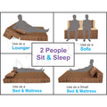 3 Seater Sofa Cum Bed Easy Poly Cotton (Brown & Beige) (4x6)