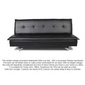 Adorn India Aspen Leatherette 3 Seater Sofa Cum Bed (Black) (3 Year Warranty)