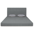 Adorn India Easy Highback Two Seater Sofa Cum Bed Rhombus 4' x 6' (Grey)