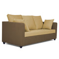 Zink Straight Line 3 Seater Sofa (Brown & Beige)