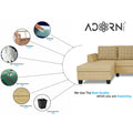 Raiden Bricks Premium L Shape 6 Seater Sofa Set with Center Table (Left Hand Side) (Beige)