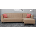 Adorn India Leaf 6 Seater Corner Sofa Right Hand Side (Beige)