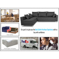 Straight Line L Shape 5 Seater Sofa Set Left Side Handle (Dark Grey)