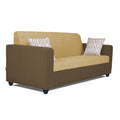 Adorn India Rio Highback 3 Seater Sofa (Brown & Beige) (3 Year Warranty)