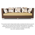 Adorn India Exclusive Two Tone Alica Three Seater Sofa (Brown & Beige), Wood, Foam