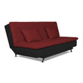 Adorn India Aspen Three Seater Sofa Cum Bed (Maroon & Black)