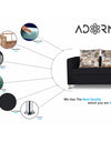 Adorn India Alita 3-1-1 Compact 5 setaer Sofa Set (Black)