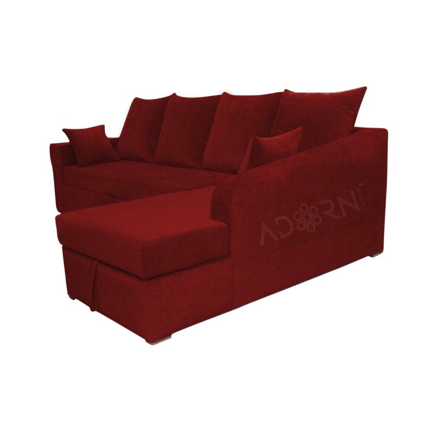 Adorn India Comfort Line Corner Cumbed 6 Seater Sofa (Maroon)