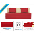 3 Seater Sofa Cum Bed Easy (Red) d and Beige (5x6)